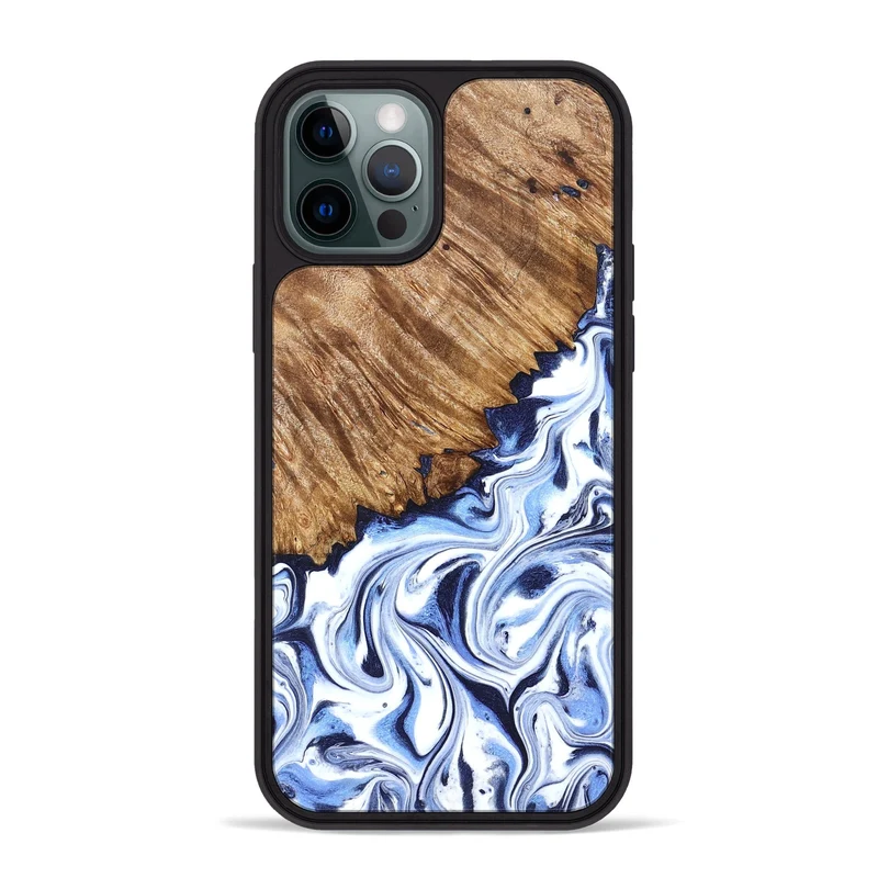 iPhone 12 Pro Max Wood Phone Case - Gerardo (Blue, 829664)