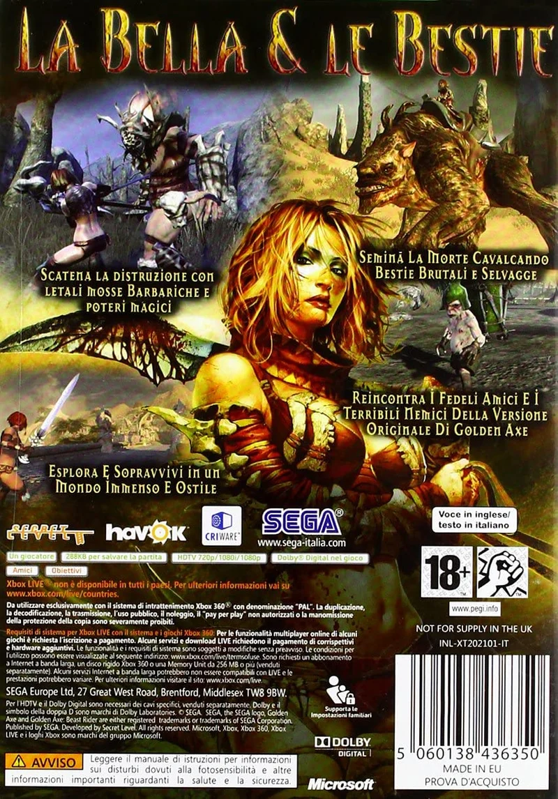 GOLDEN AXE BEAST RIDER XBOX 360 (versione italiana)