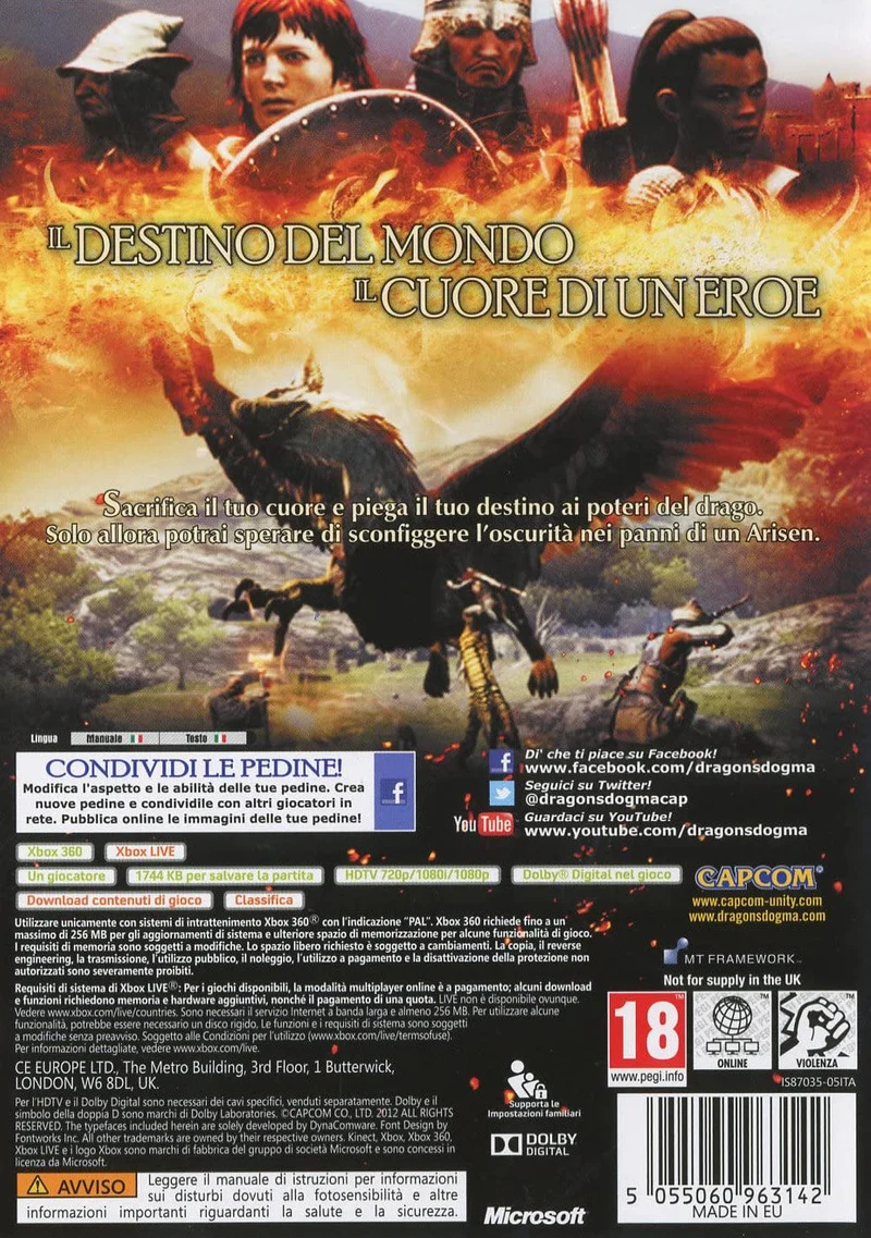 DRAGON'S DOGMA XBOX 360 (versione italiana)