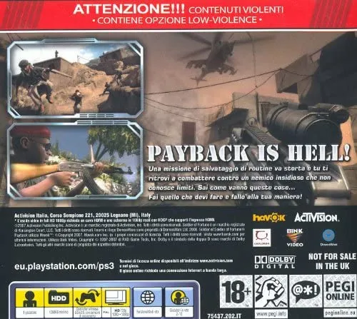 SOLDIER OF FORTUNE PAYBACK PS3 (versione italiana)