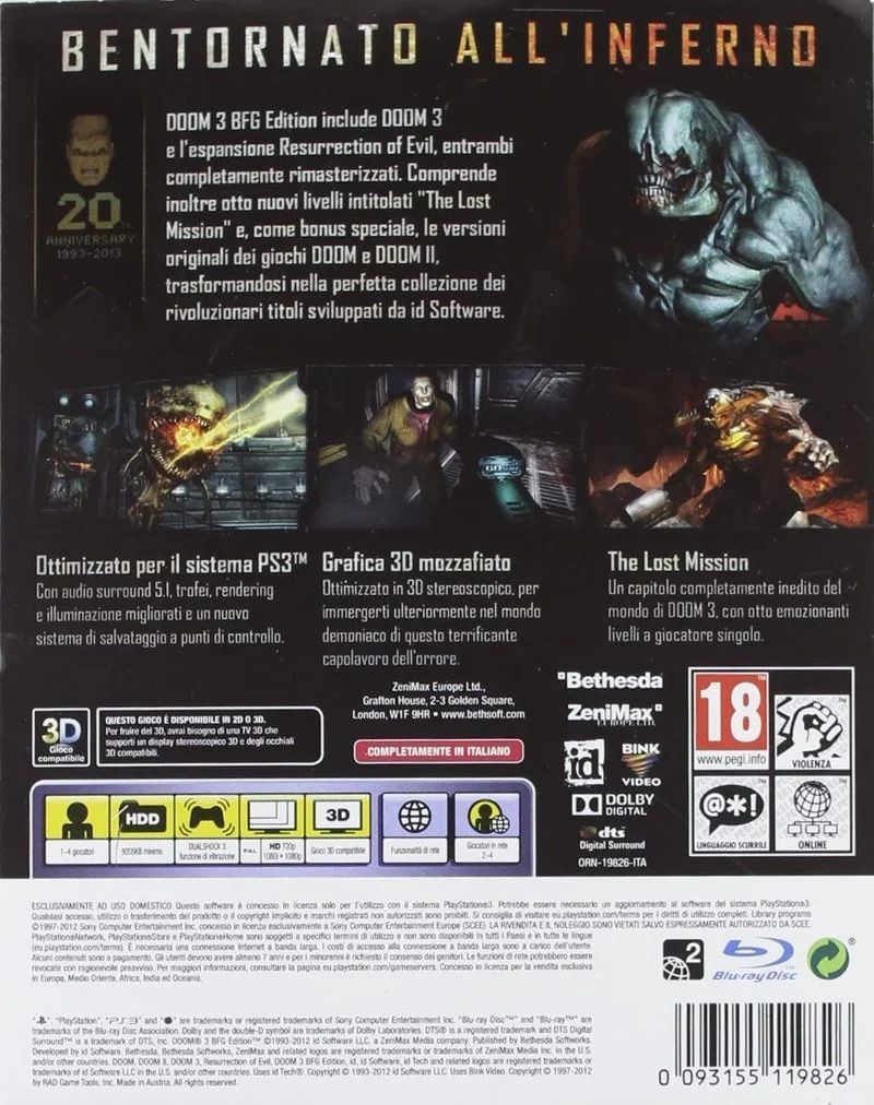 DOOM 3 BFG EDITION PS3 completamento in italiano