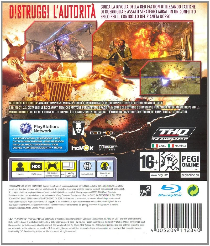 RED FACTION GUERRILLA PS3 VERSIONE ITALIANA