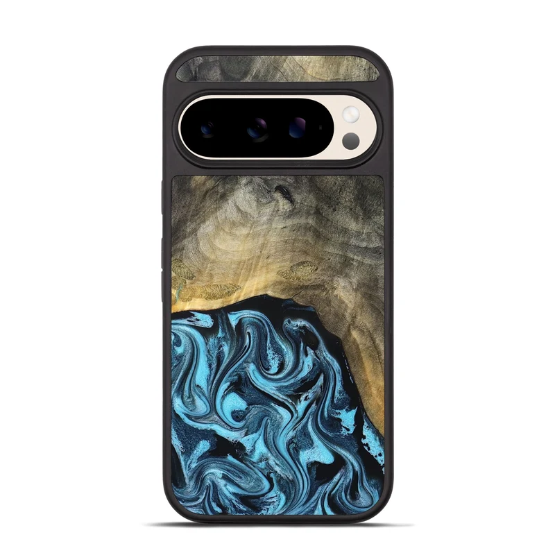 Pixel 10 Pro Wood Phone Case - Izael (Blue, 829669)