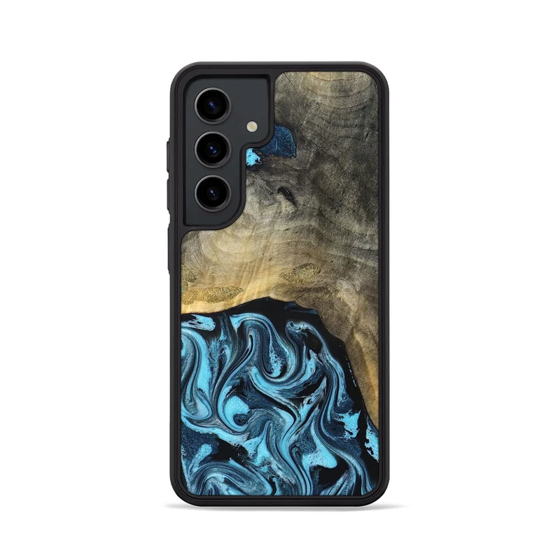 Galaxy S24 Wood Phone Case - Izael (Blue, 829669)