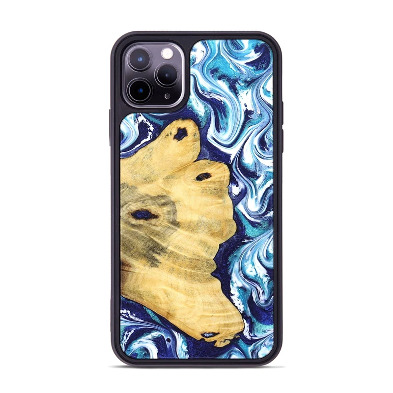 iPhone 11 Pro Max Wood Phone Case - Clemmie (Blue, 829666)