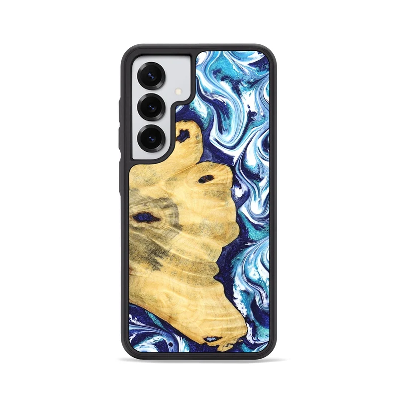 Galaxy S25 Wood Phone Case - Clemmie (Blue, 829666)