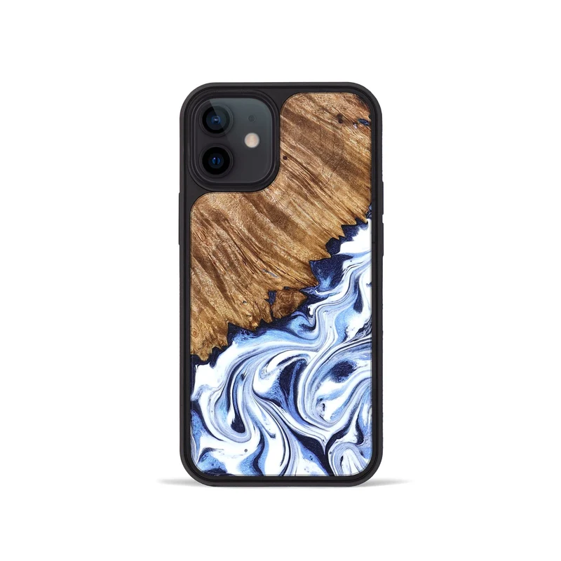 iPhone 12 mini Wood Phone Case - Gerardo (Blue, 829664)