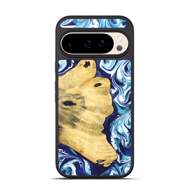 Pixel 10 Pro Wood Phone Case - Clemmie (Blue, 829666)