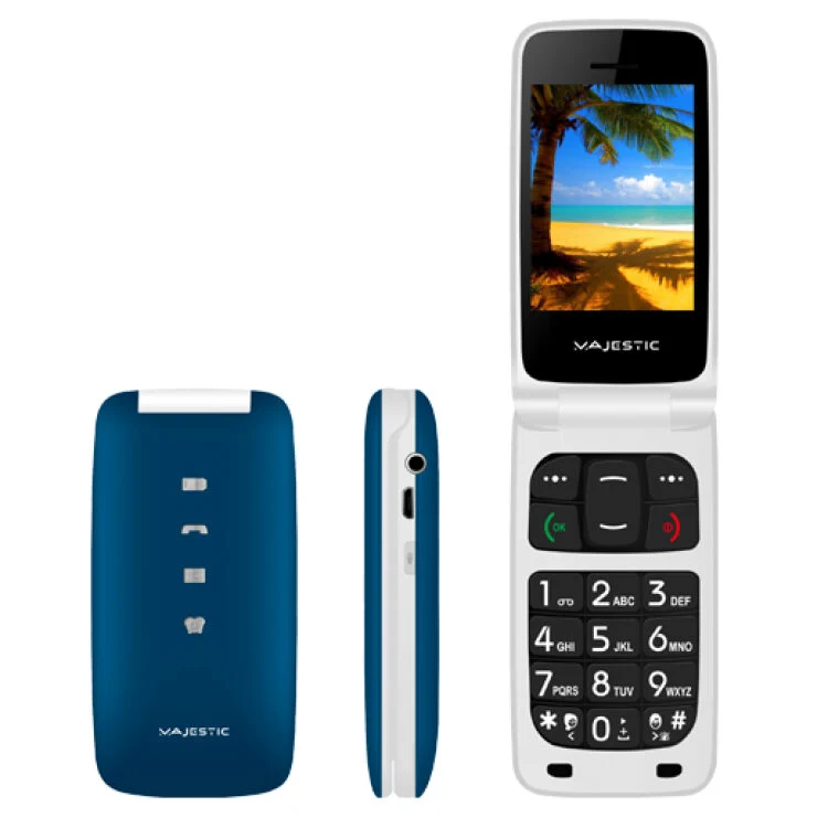 New Majestic TLF-Sileno 41R Flip 6,1 cm (2.4") 100 g Blu Telefono per anziani