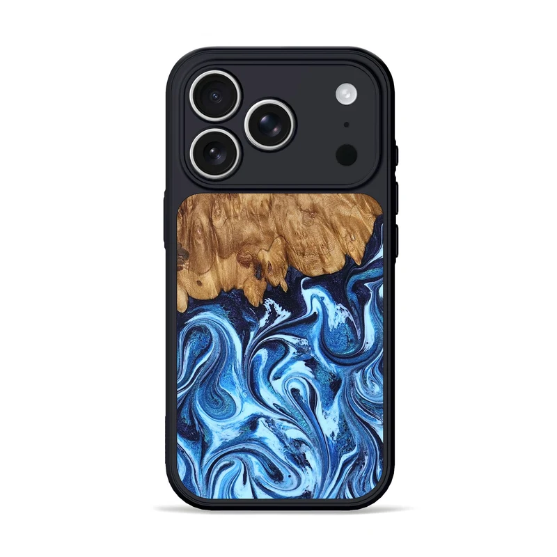 iPhone 17 Pro Wood Phone Case - Tracey (Blue, 829403)