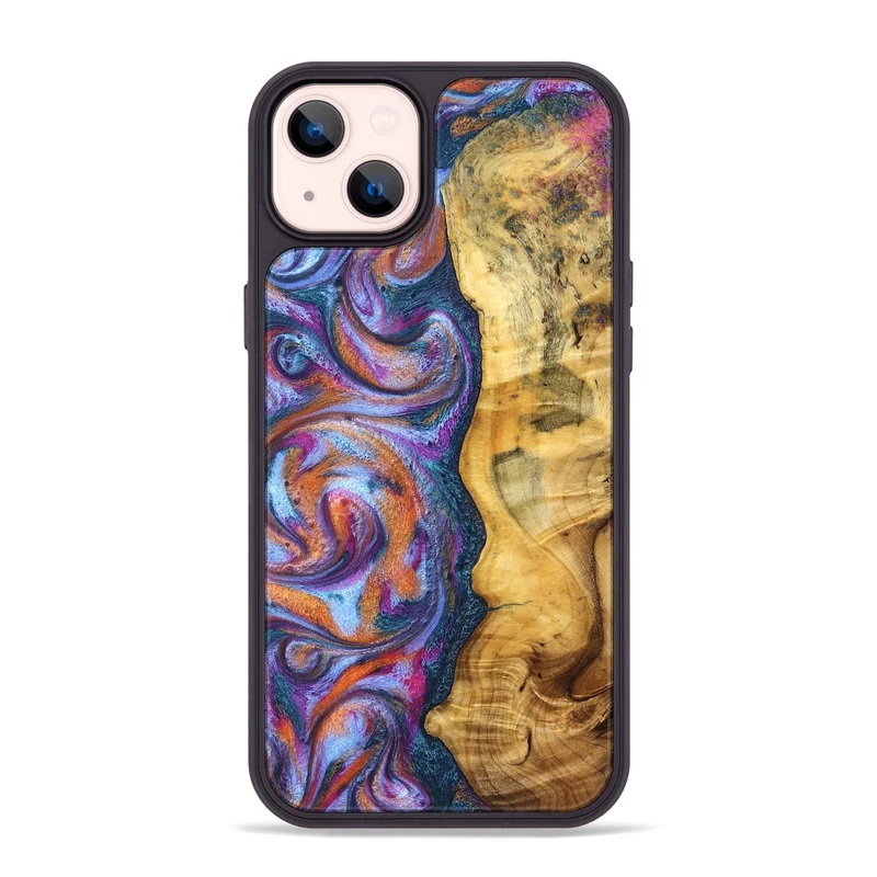 iPhone 14 Plus Wood Phone Case - Tiara (Blue, 829402)