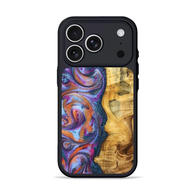 iPhone 17 Pro Wood Phone Case - Tiara (Blue, 829402)