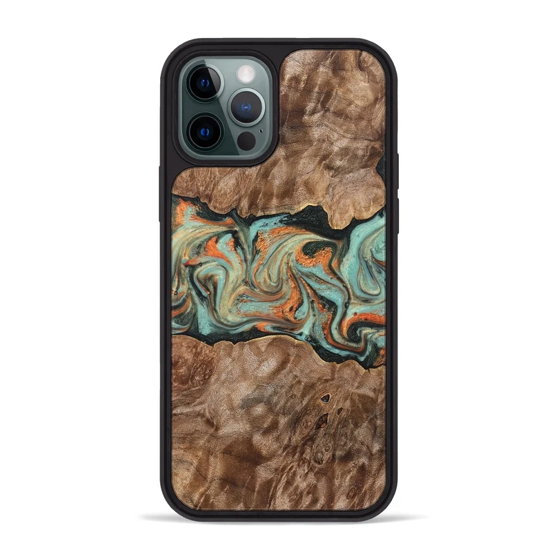 iPhone 12 Pro Max Wood Phone Case - Brandyn (Green, 829395)