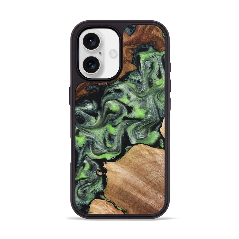 iPhone 17 Wood Phone Case - Roni (Green, 829396)
