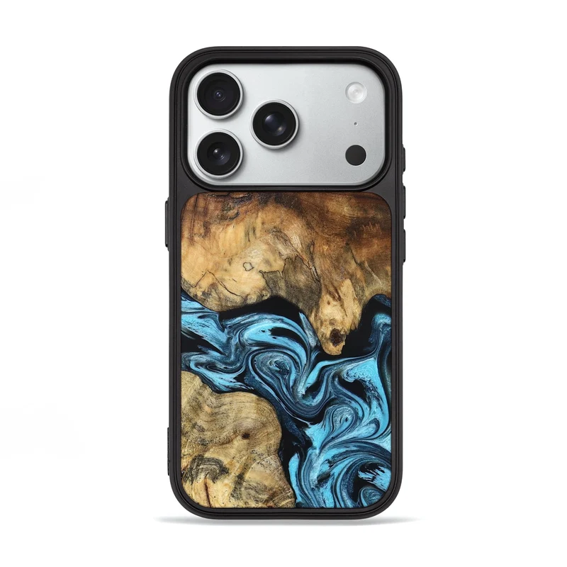 iPhone 18 Pro Wood Phone Case - Lum (Blue, 829400)