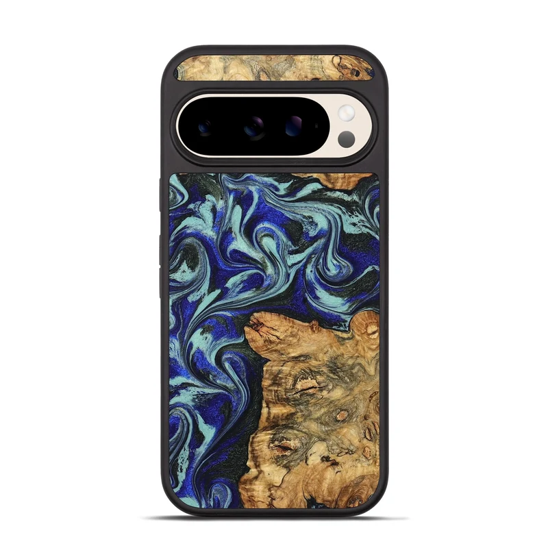 Pixel 10 Pro Wood Phone Case - Ina (Blue, 829397)