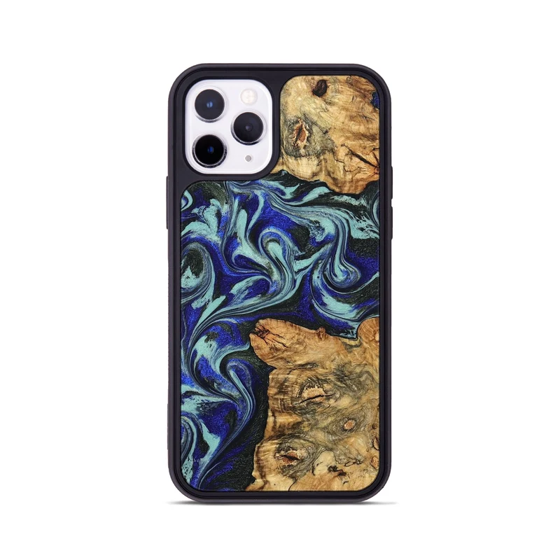 iPhone 11 Pro Wood Phone Case - Ina (Blue, 829397)