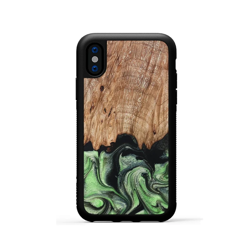 iPhone Xs Wood Phone Case - Maximus (Green, 829389)