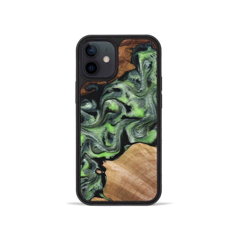 iPhone 12 mini Wood Phone Case - Roni (Green, 829396)