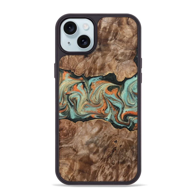 iPhone 15 Plus Wood Phone Case - Brandyn (Green, 829395)