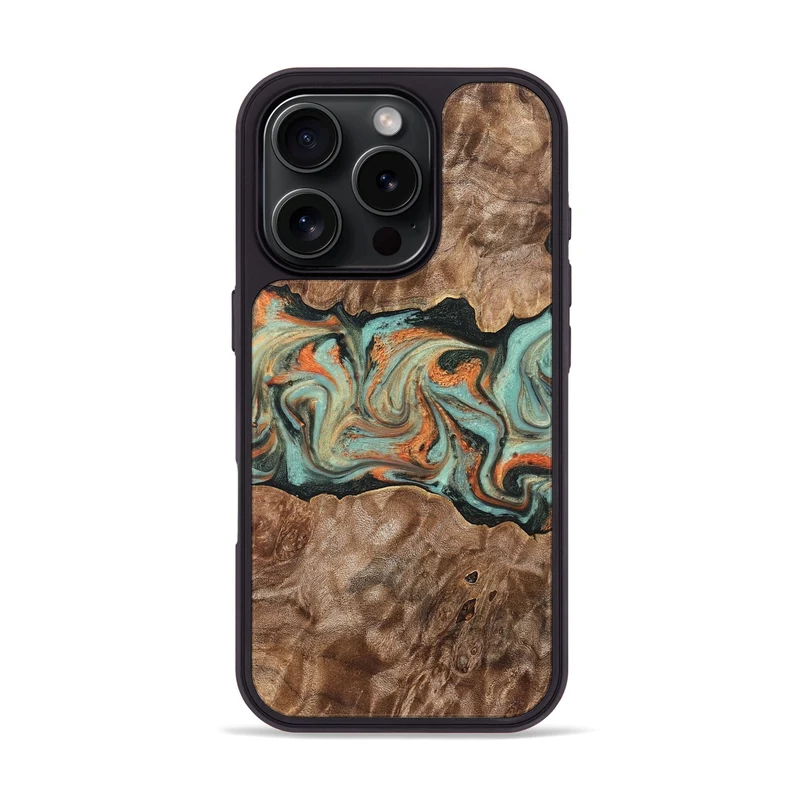 iPhone 16 Pro Wood Phone Case - Brandyn (Green, 829395)