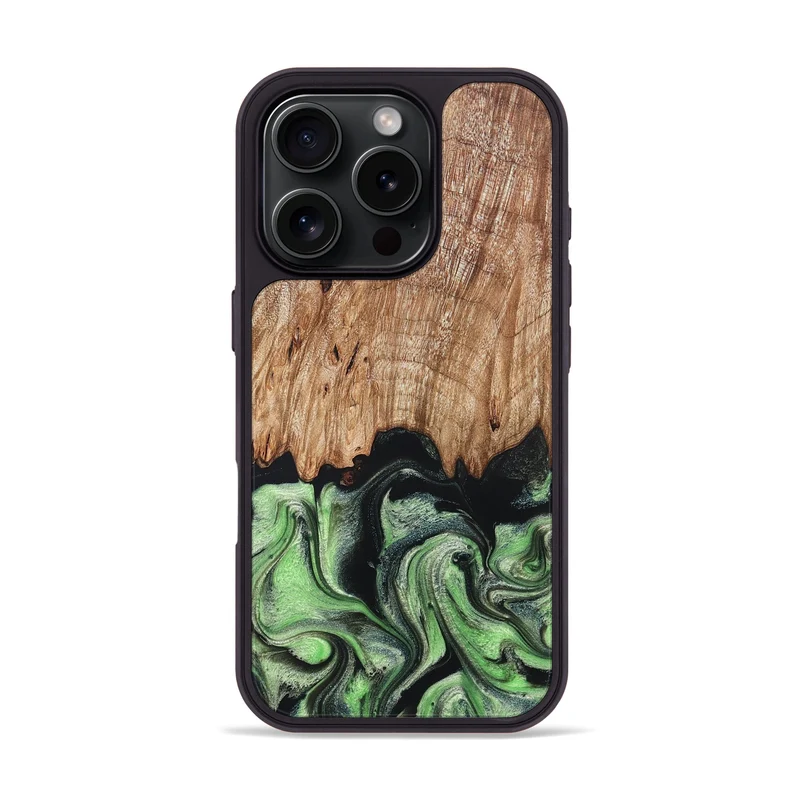 iPhone 16 Pro Wood Phone Case - Maximus (Green, 829389)