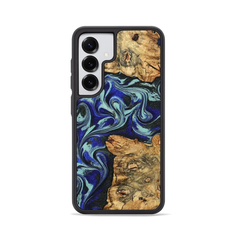 Galaxy S25 Wood Phone Case - Ina (Blue, 829397)