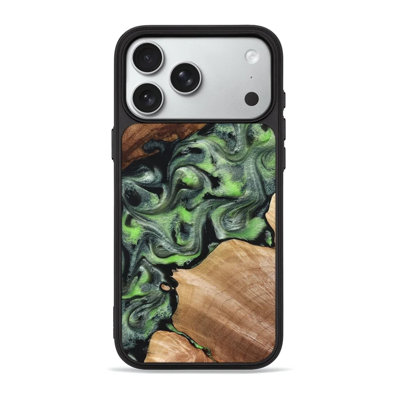 iPhone 18 Pro Max Wood Phone Case - Roni (Green, 829396)