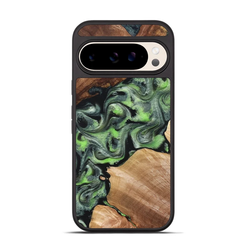 Pixel 10 Pro Wood Phone Case - Roni (Green, 829396)