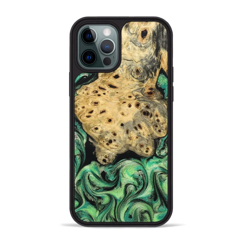 iPhone 12 Pro Max Wood Phone Case - Stella (Green, 829394)