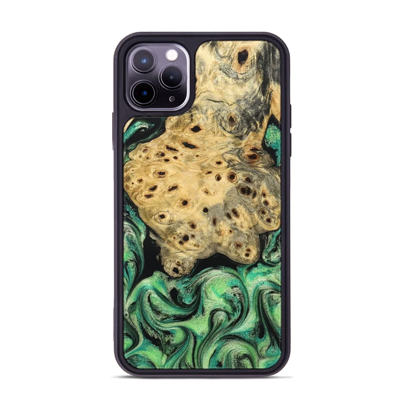 iPhone 11 Pro Max Wood Phone Case - Stella (Green, 829394)