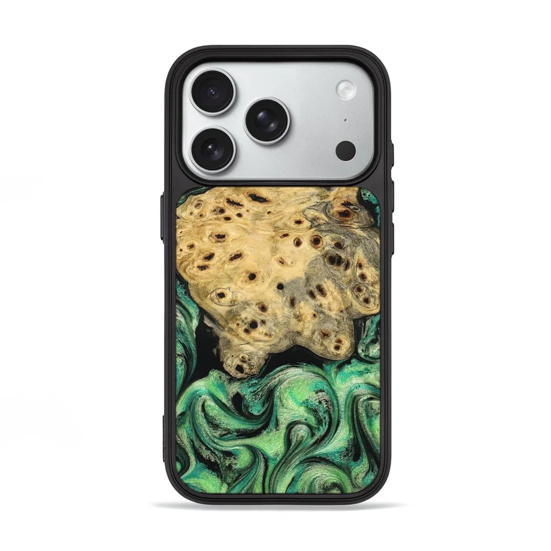 iPhone 18 Pro Wood Phone Case - Stella (Green, 829394)