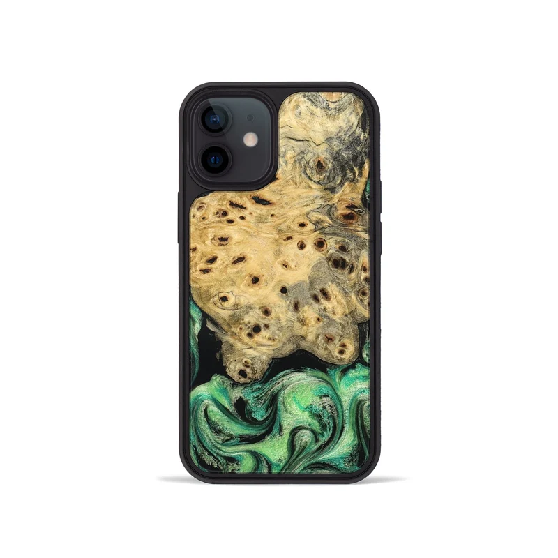 iPhone 12 mini Wood Phone Case - Stella (Green, 829394)
