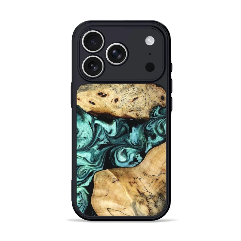 iPhone 17 Pro Wood Phone Case - Kasey (Green, 829390)
