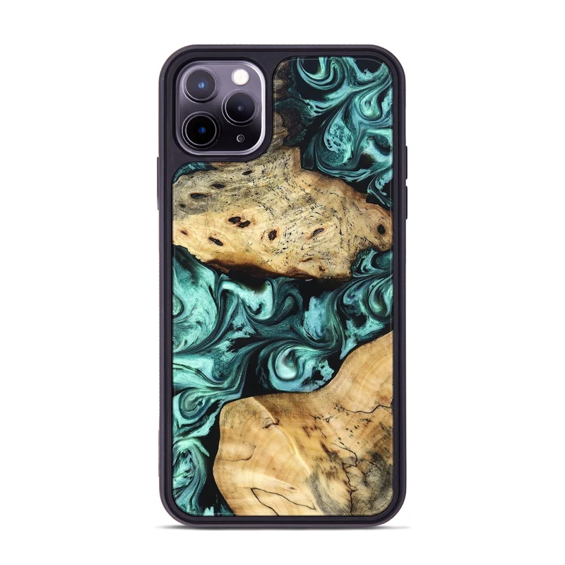 iPhone 11 Pro Max Wood Phone Case - Kasey (Green, 829390)