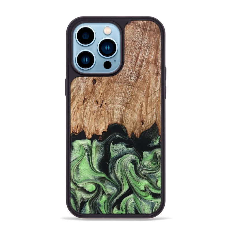 iPhone 14 Pro Max Wood Phone Case - Maximus (Green, 829389)
