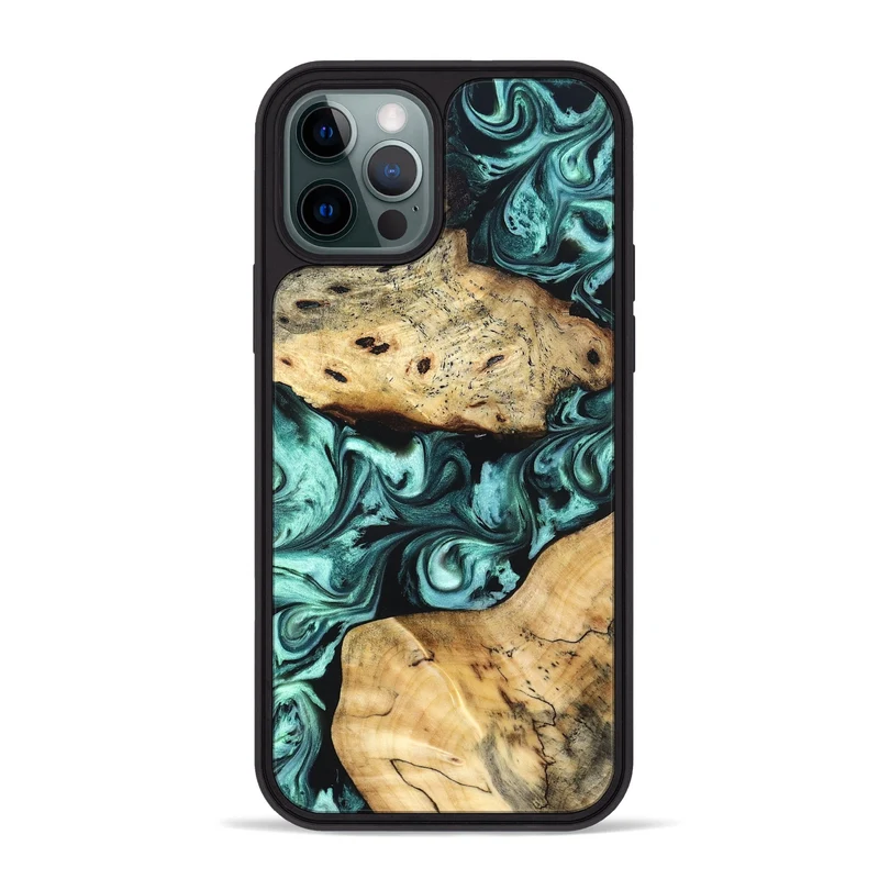 iPhone 12 Pro Max Wood Phone Case - Kasey (Green, 829390)