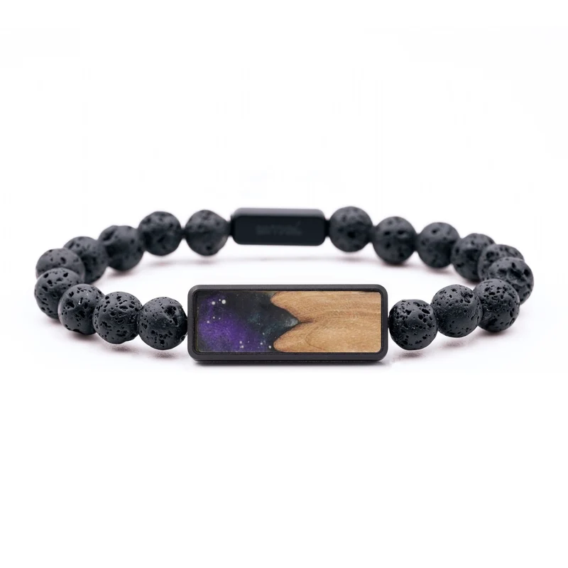Lava Bead Wood Bracelet - Marley (Cosmos, 829592)