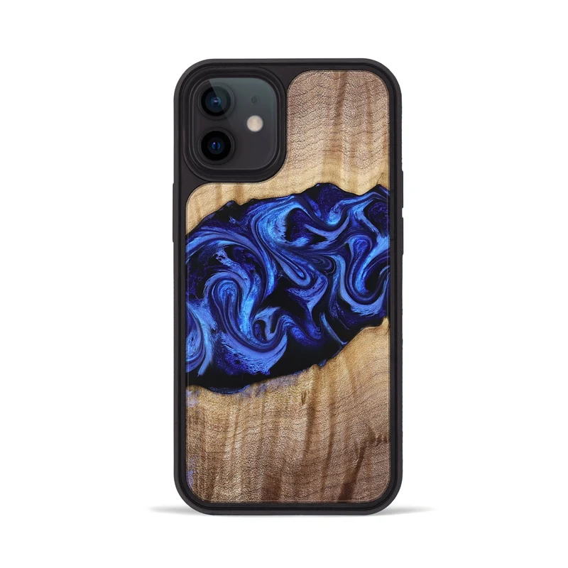iPhone 12 Wood Phone Case - Manilla (Blue, 829384)