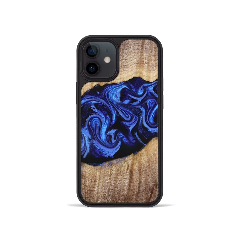 iPhone 12 mini Wood Phone Case - Manilla (Blue, 829384)