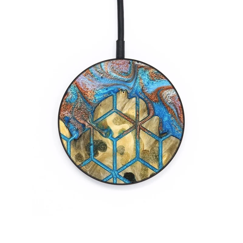 Circle Wood Wireless Charger - Dollie (Pattern, 829368)