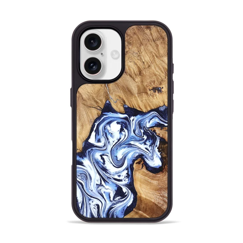 iPhone 17 Wood Phone Case - Paxton (Blue, 829358)