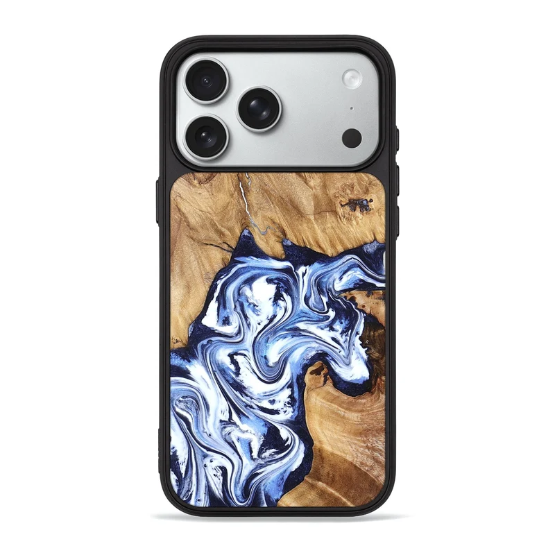 iPhone 18 Pro Max Wood Phone Case - Paxton (Blue, 829358)