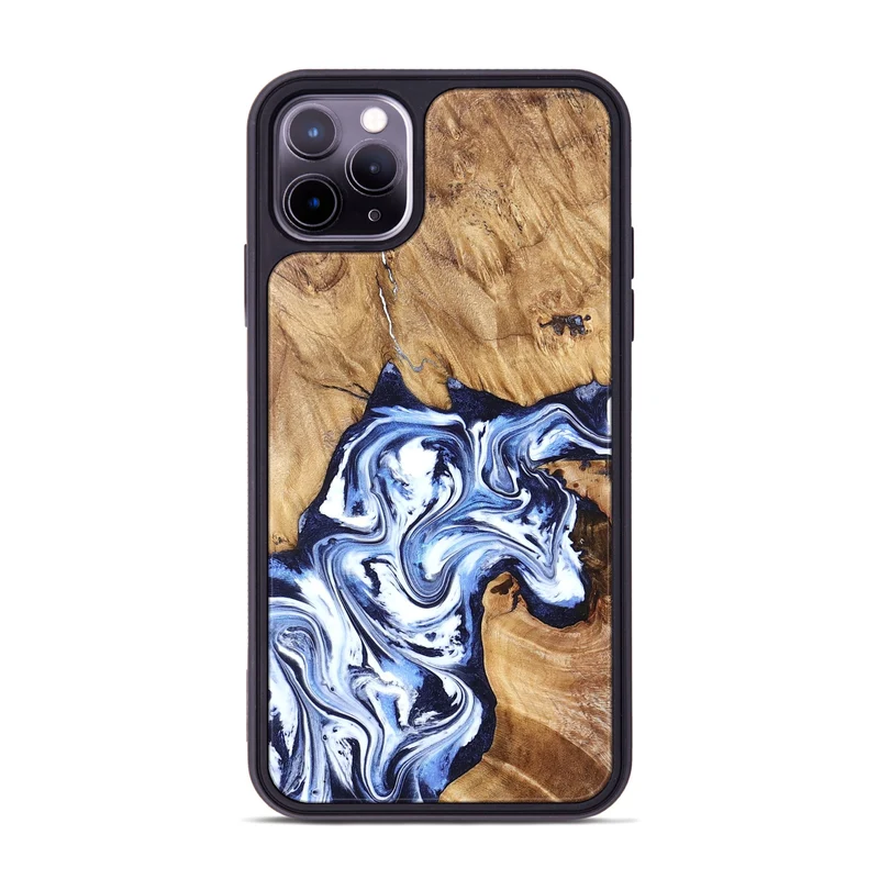 iPhone 11 Pro Max Wood Phone Case - Paxton (Blue, 829358)