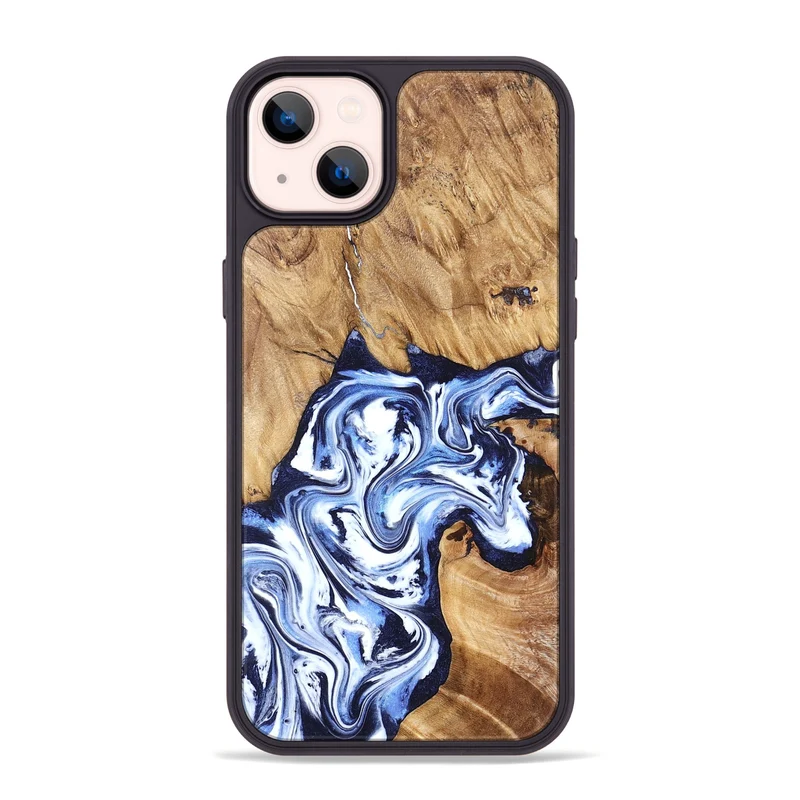 iPhone 14 Plus Wood Phone Case - Paxton (Blue, 829358)