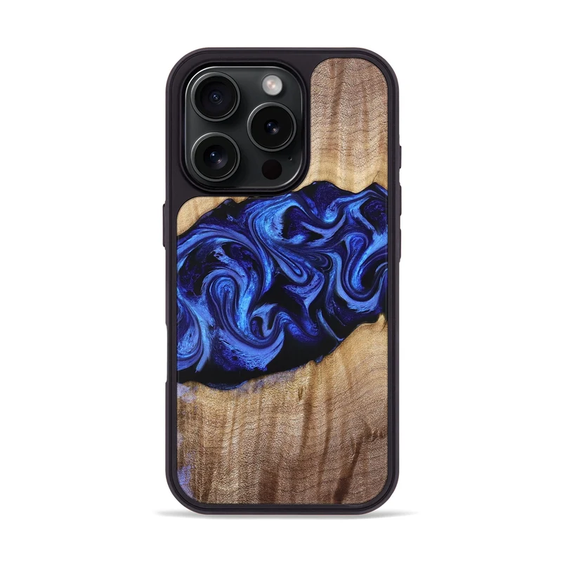 iPhone 16 Pro Wood Phone Case - Manilla (Blue, 829384)