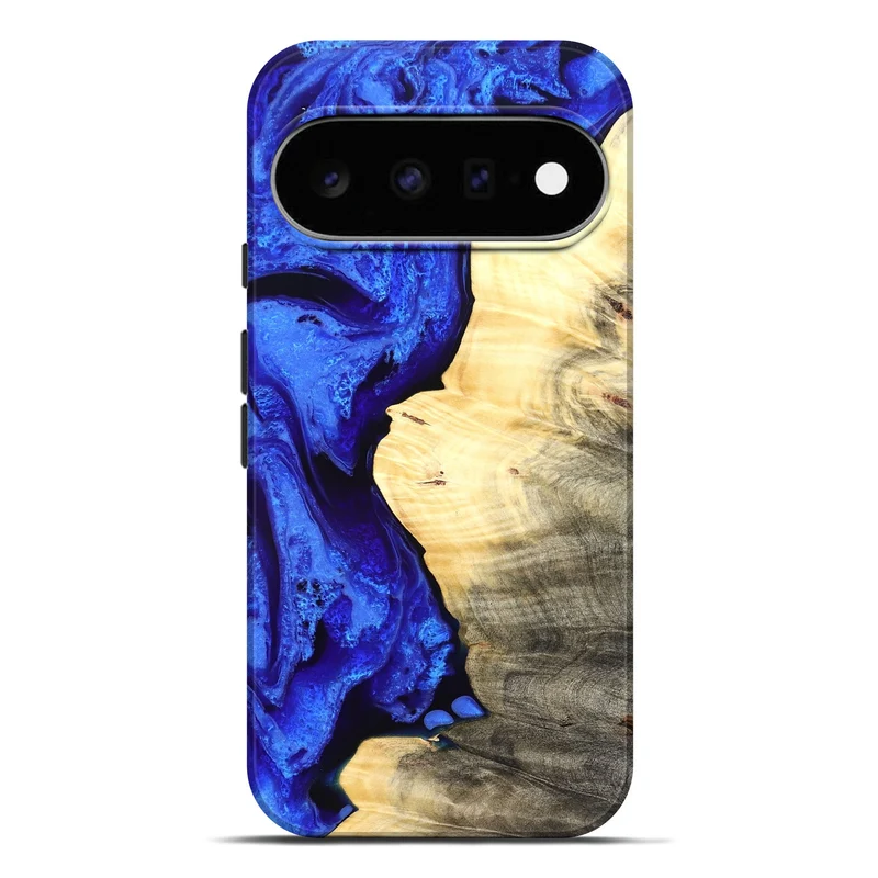 Pixel 11 Pro XL Wood Live Edge Phone Case - Carey (Blue, 829497)