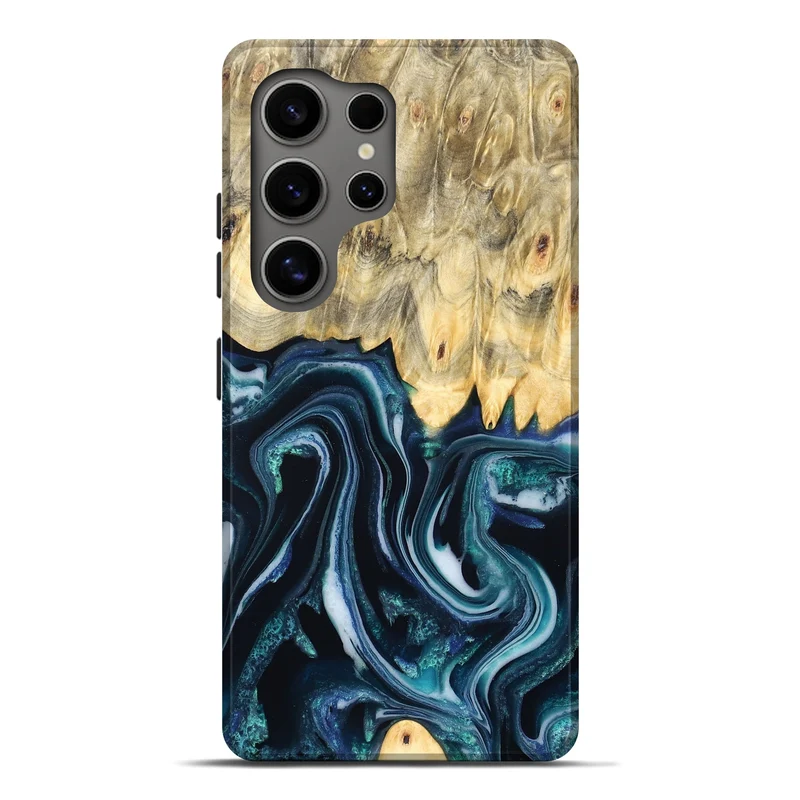 Galaxy S25 Ultra Wood Live Edge Phone Case - Esta (Blue, 829480)