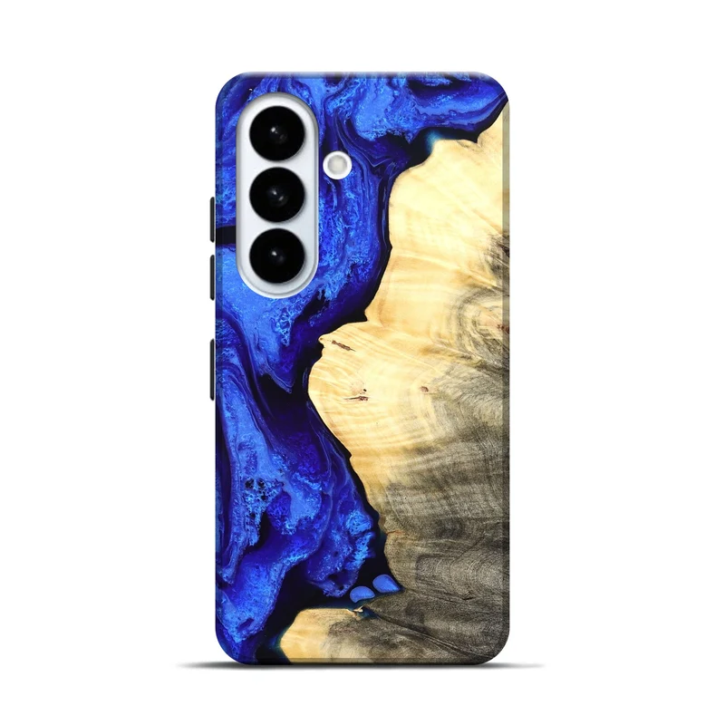 Galaxy S26 Wood Live Edge Phone Case - Carey (Blue, 829497)