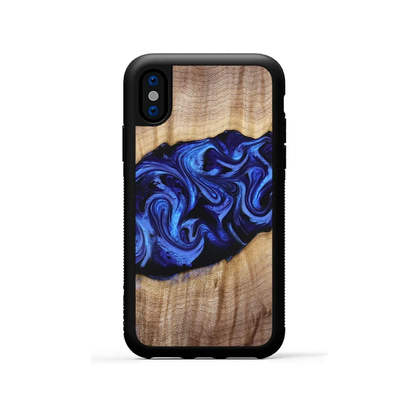 iPhone Xs Wood Phone Case - Manilla (Blue, 829384)